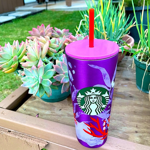 🌈🌟💜 Starbucks 2021 Plum Coral Reef stainless tumbler cup💜🌟🌈 - Picture 3 of 7